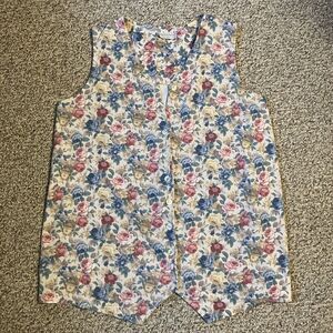 Dividends Maternity Vintage Floral Vest Size XL Cottage Core 80s 90s Colorful